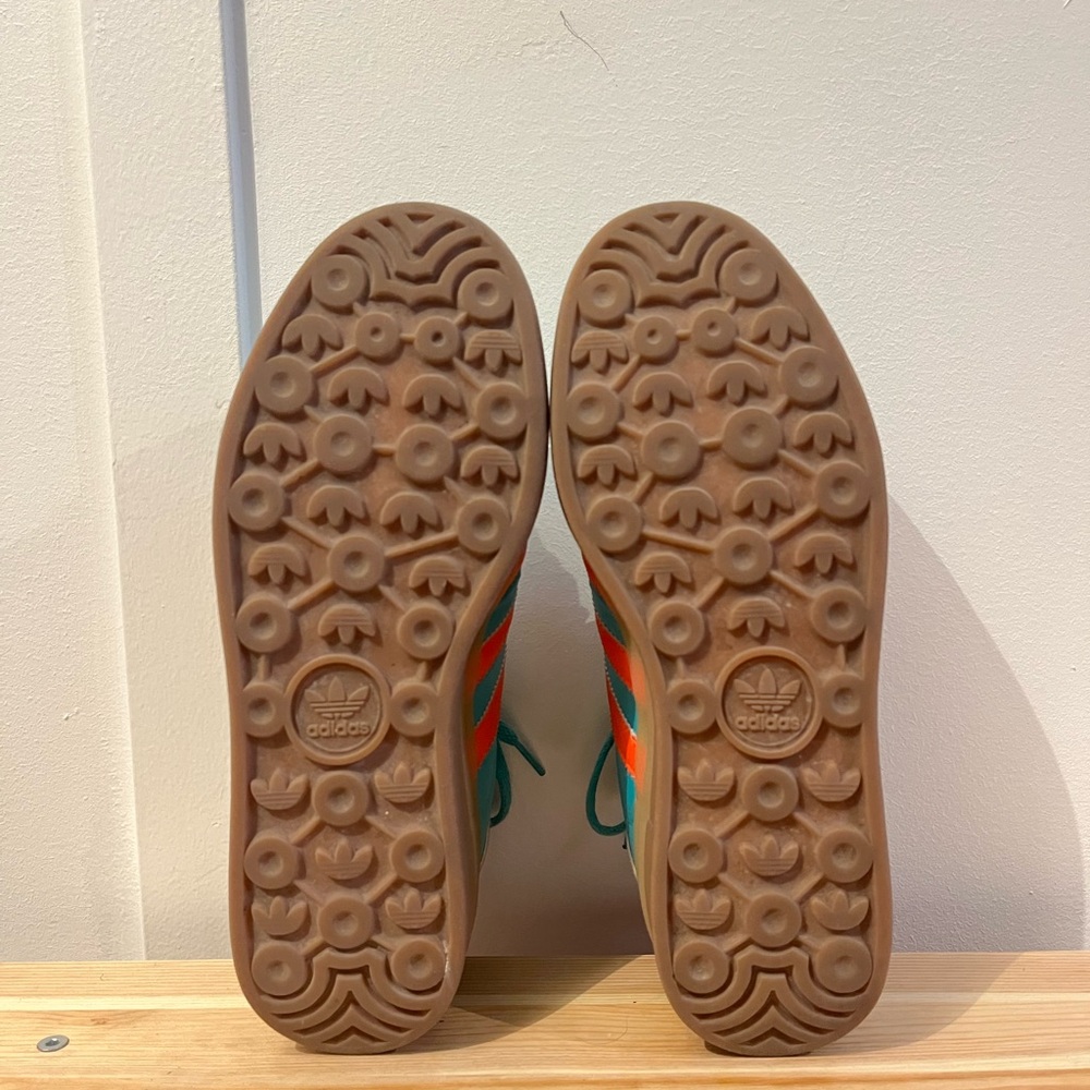 Adidas Women's Gazelle Turquoise and Orange Sneakers - Picture 4 of 5